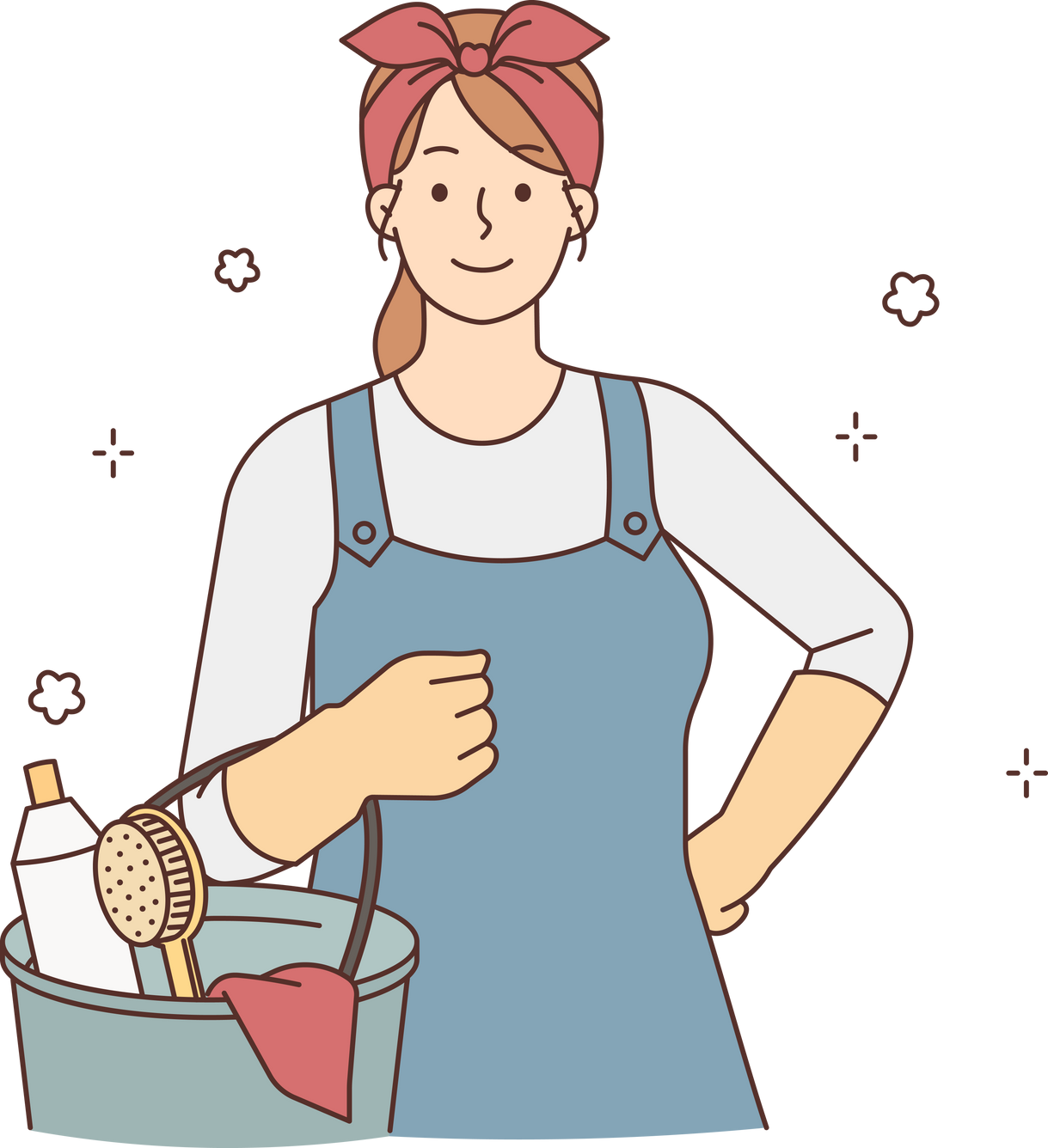 Smiling housekeeper in uniform